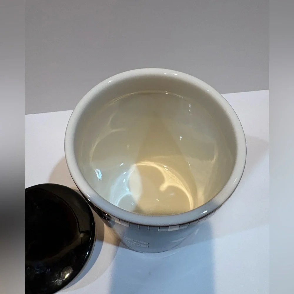Anthropologie Medium Canister Black and White Bistro Halloween Treat Jar - Picture 7 of 9